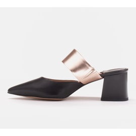 Marco Shoes Bombas de mujer elegantes para el verano. negro dorado 2
