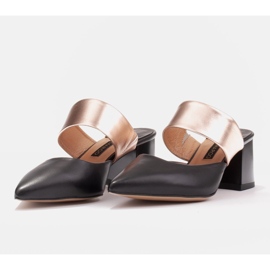 Marco Shoes Bombas de mujer elegantes para el verano. negro dorado 5