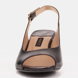 Marco Shoes Sandalias de mujer cómodas con un tacón interesante. negro 2