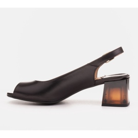Marco Shoes Sandalias de mujer cómodas con un tacón interesante. negro 3