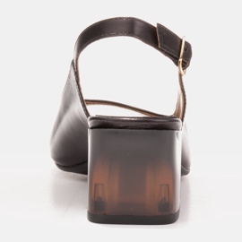 Marco Shoes Sandalias de mujer cómodas con un tacón interesante. negro 4