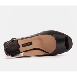 Marco Shoes Sandalias de mujer cómodas con un tacón interesante. negro 6