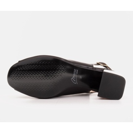 Marco Shoes Sandalias de mujer cómodas con un tacón interesante. negro 7
