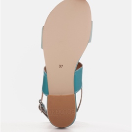 Marco Shoes Sandalias planas con laca y tacón metalizado azul 8