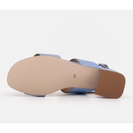 Marco Shoes Sandalias cinta con tacón revestido de piel azul 8
