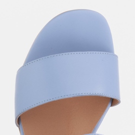 Marco Shoes Sandalias cinta con tacón revestido de piel azul 9