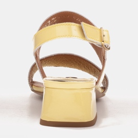 Marco Shoes Sandalias cinta con tacón revestido de piel amarillo 5
