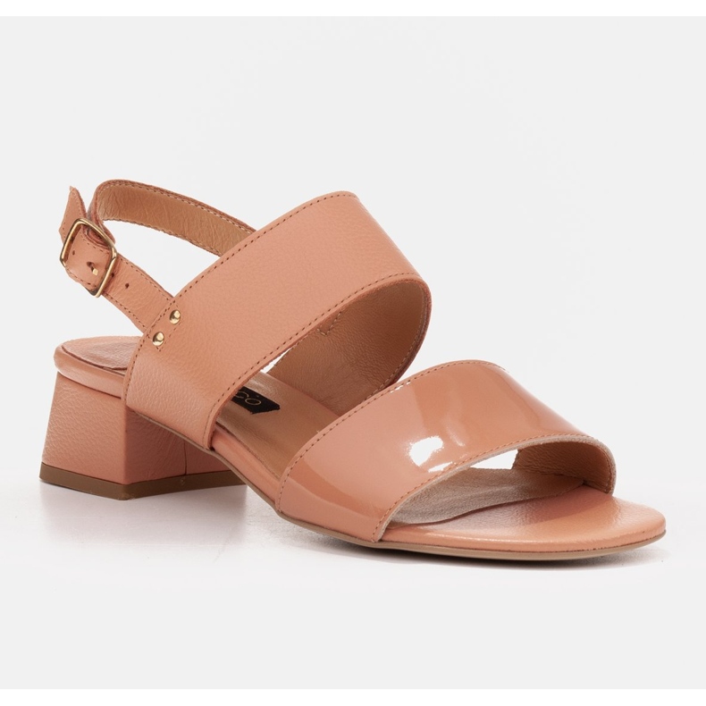 Marco Shoes Sandalias cinta con tacón revestido de piel naranja 1