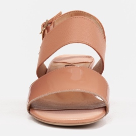 Marco Shoes Sandalias cinta con tacón revestido de piel naranja 2