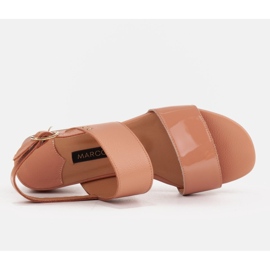Marco Shoes Sandalias cinta con tacón revestido de piel naranja 5