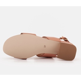Marco Shoes Sandalias cinta con tacón revestido de piel naranja 6