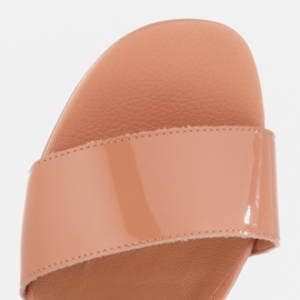 Marco Shoes Sandalias cinta con tacón revestido de piel naranja 7