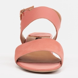 Marco Shoes Sandalias cinta con tacón revestido de piel rosado 2