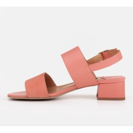 Marco Shoes Sandalias cinta con tacón revestido de piel rosado 3