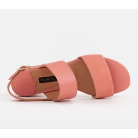 Marco Shoes Sandalias cinta con tacón revestido de piel rosado 6
