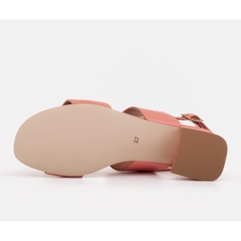 Marco Shoes Sandalias cinta con tacón revestido de piel rosado 7