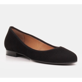 Marco Shoes Bailarinas de mujer Marco fabricadas en ante natural de alta calidad negro 1