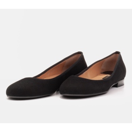 Marco Shoes Bailarinas de mujer Marco fabricadas en ante natural de alta calidad negro 5
