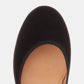 Marco Shoes Bailarinas de mujer Marco fabricadas en ante natural de alta calidad negro 8