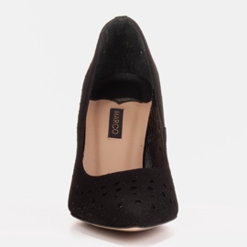 Marco Shoes Stilettos de ante natural con perforaciones decorativas negro 2