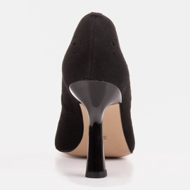 Marco Shoes Stilettos de ante natural con perforaciones decorativas negro 4
