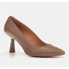 Marco Shoes Zapatos de salón elegantes hechos de delicada piel natural beige 3