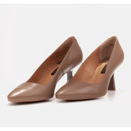 Marco Shoes Zapatos de salón elegantes hechos de delicada piel natural beige 9