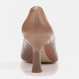 Marco Shoes Zapatos de salón elegantes hechos de delicada piel natural beige 6