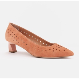 Marco Shoes Bombas de mujer con interesante perforación. naranja 2