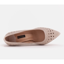 Marco Shoes Stilettos de ante natural con perforaciones decorativas beige 6