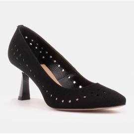 Marco Shoes Zapatos de salón elegantes hechos de delicada piel natural negro 2