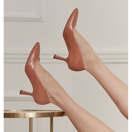 Marco Shoes Zapatos de salón elegantes hechos de laca albaricoque naranja 8