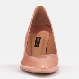 Marco Shoes Zapatos de salón elegantes hechos de laca albaricoque naranja 2