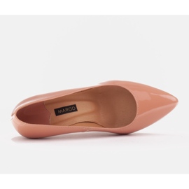 Marco Shoes Zapatos de salón elegantes hechos de laca albaricoque naranja 7