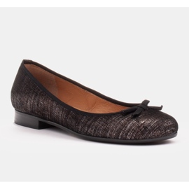 Marco Shoes Bailarinas de mujer Marco fabricadas en ante natural de alta calidad negro 1