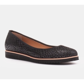 Marco Shoes Bailarinas de mujer Marco fabricadas en ante natural de alta calidad negro 3