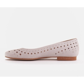 Marco Shoes Bailarinas de mujer con perforaciones en la parte superior beige 2