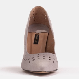 Marco Shoes Stilettos de ante natural con perforaciones decorativas gris 1
