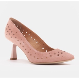 Marco Shoes Zapatos de salón elegantes hechos de delicada piel natural rosado 1