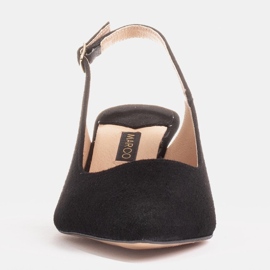 Marco Shoes Zapatos de salón hechos de delicada gamuza con correa negro 1