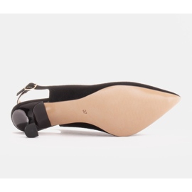 Marco Shoes Zapatos de salón hechos de delicada gamuza con correa negro 7