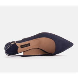 Marco Shoes Zapatos de salón hechos de delicada gamuza con correa azul marino 4
