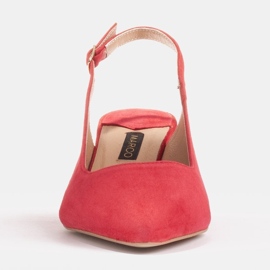 Marco Shoes Zapatos de salón hechos de delicada gamuza con correa rojo 2