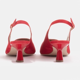 Marco Shoes Zapatos de salón hechos de delicada gamuza con correa rojo 4