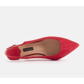 Marco Shoes Zapatos de salón hechos de delicada gamuza con correa rojo 6