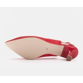 Marco Shoes Zapatos de salón hechos de delicada gamuza con correa rojo 7