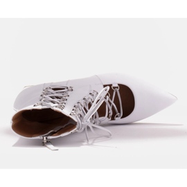 Marco Shoes Botas trenzadas con correa blanco 5