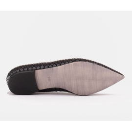 Marco Shoes Bailarinas de ante de piel de serpiente negro 7