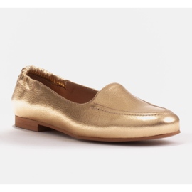 Marco Shoes Bailarinas de mujer con banda elástica en la parte superior dorado 1