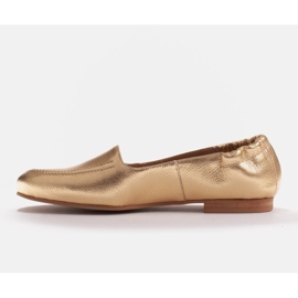 Marco Shoes Bailarinas de mujer con banda elástica en la parte superior dorado 5